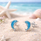 Ocean Dolphin Blue Stud Earrings image 0