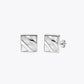 Geometric Silver Square Stud Earrings image 2
