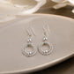 Silver Double Circle Drop Earrings image 0