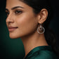 Silver Double Circle Drop Earrings image 1