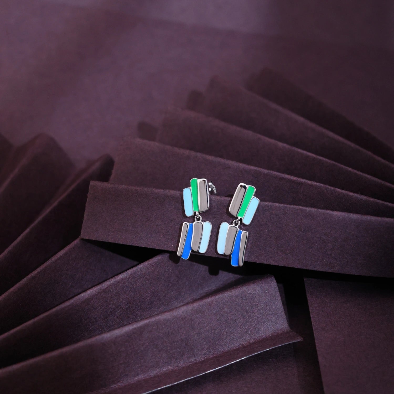 Multicolor Bar Drop Earrings image 0