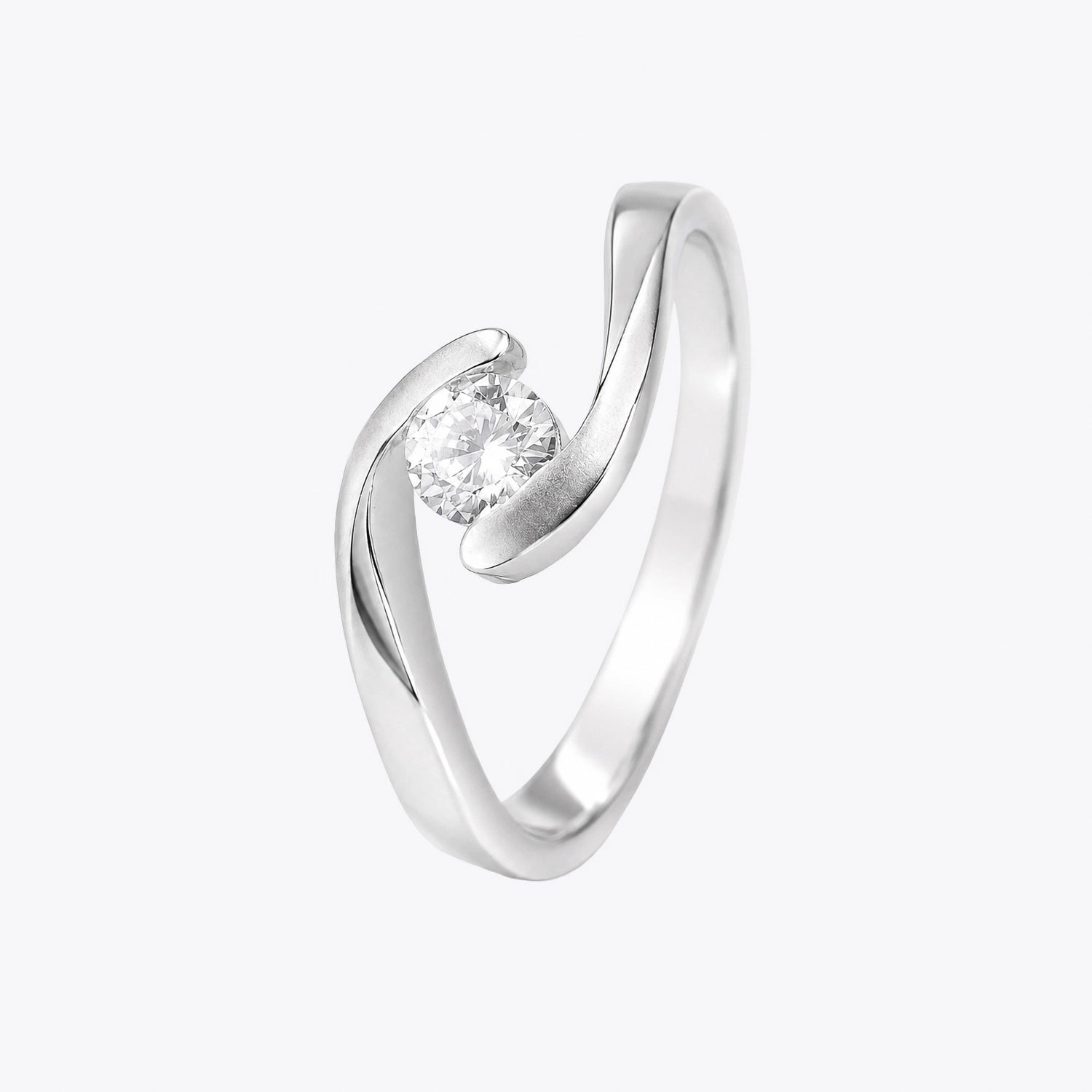 The Alencia Urban Serenade Spiral Bypass Solitaire Ring image 2