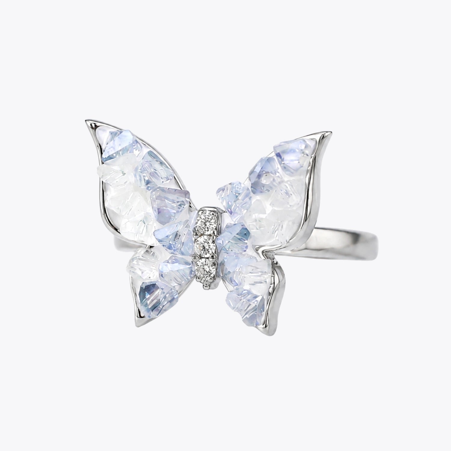 Butterfly Crystal Wing Ring – 3 Colour Variations - Grey, 12 image