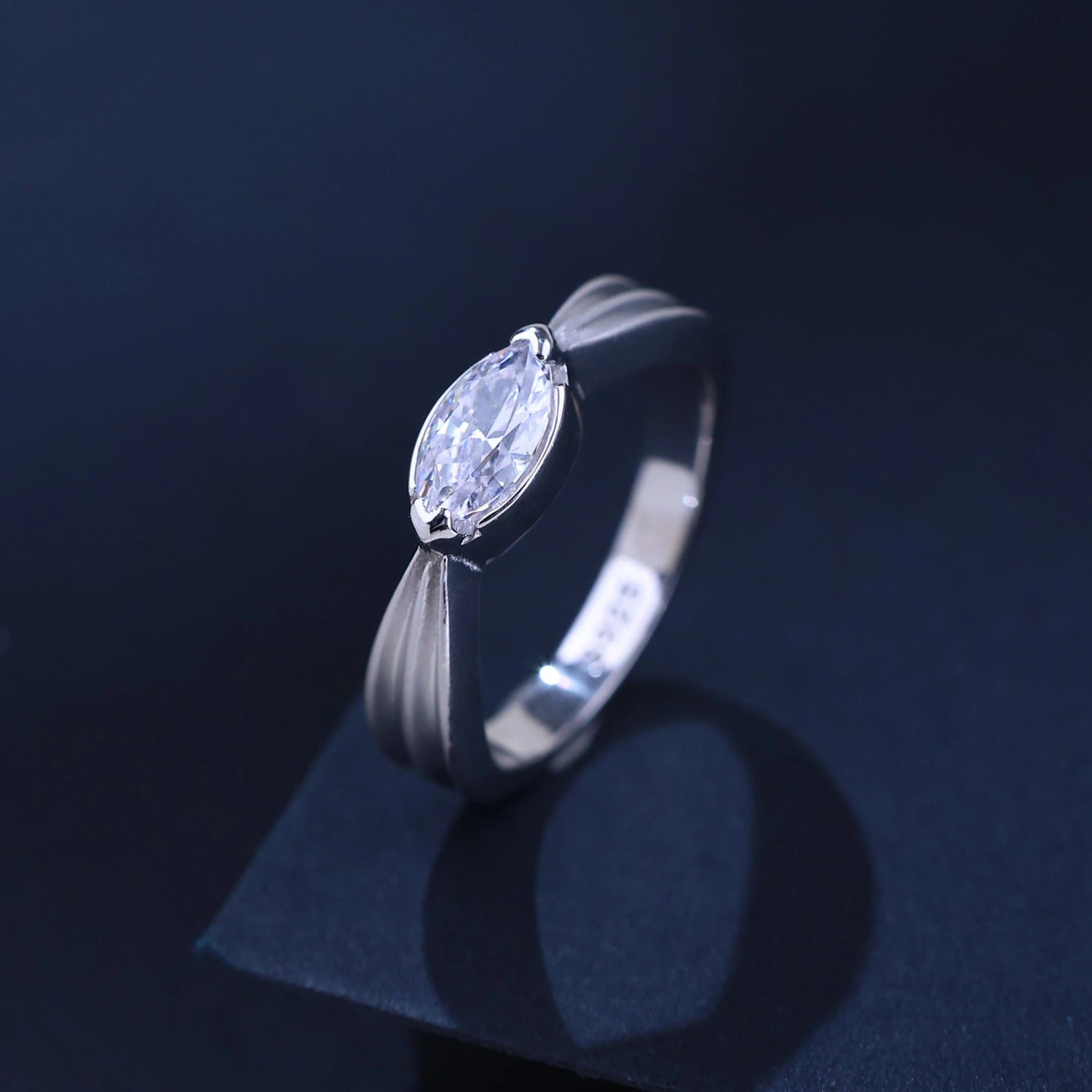 The Alencia Urban Serenade Marquise Sculptural Solitaire Ring image 0