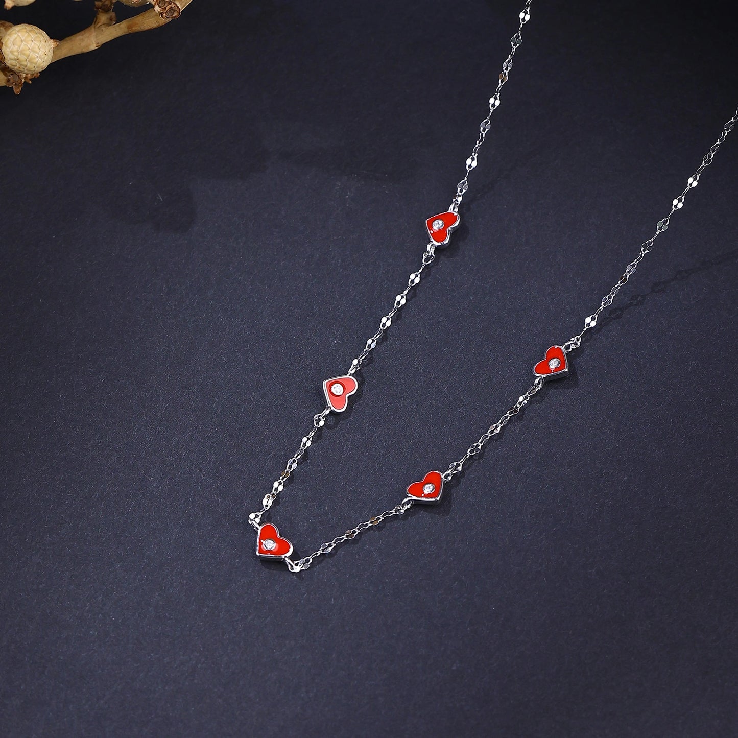 The Alencia Urban Scarlet Heart Station Necklace image 0
