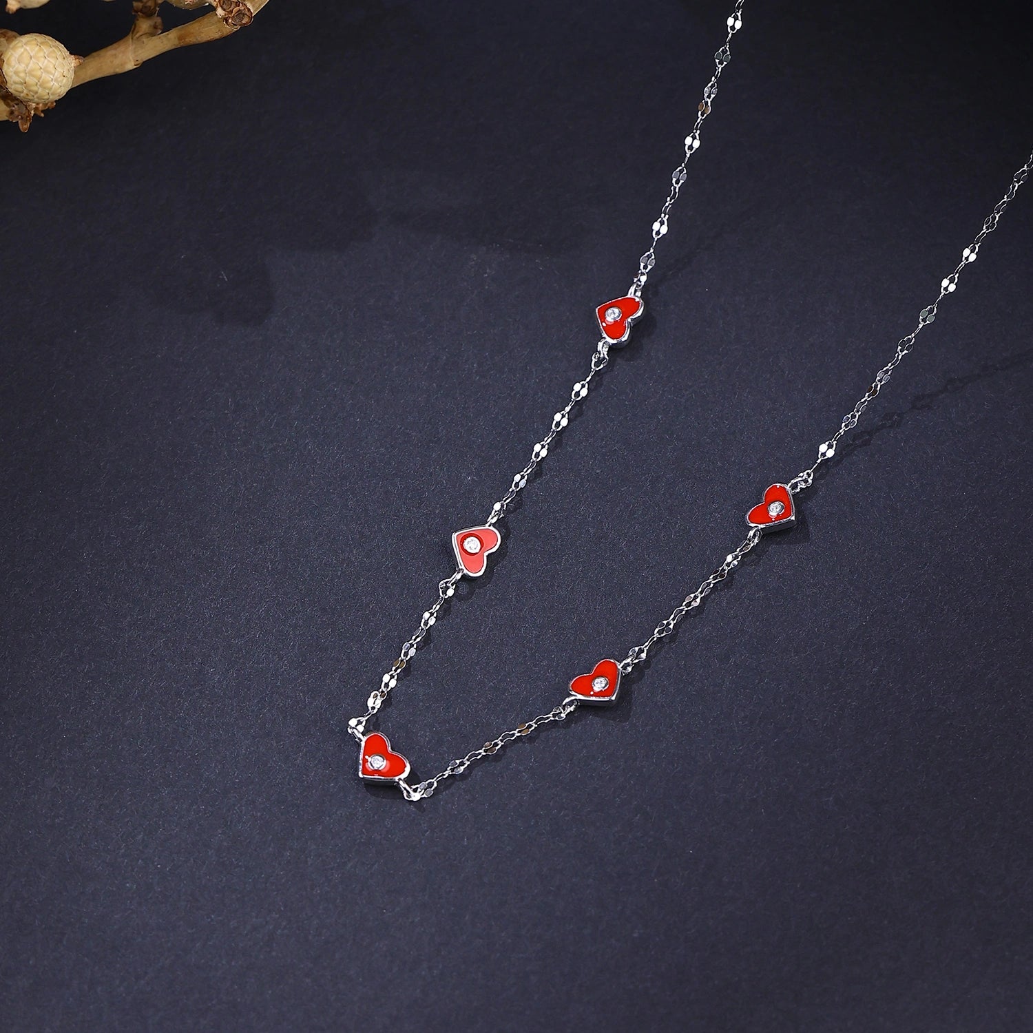The Alencia Urban Scarlet Heart Station Necklace image 0