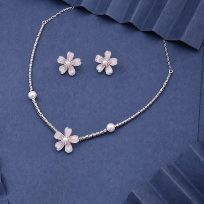 Aqua Bloom Pearl Necklace &amp; Earrings Combo image 5