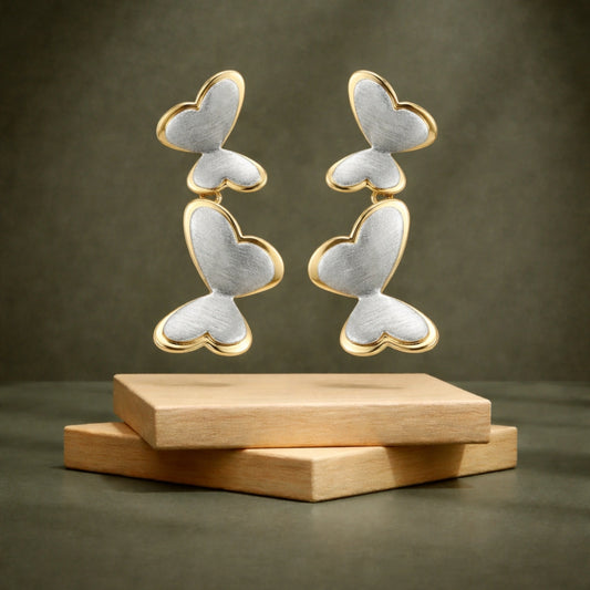 Two-Tone Butterfly Drop Earrings image 0