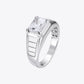 The Alencia Urban Segmented Solitaire Silver Ring image 2