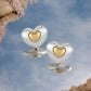 Two-Tone Heart Stud Earrings image 0