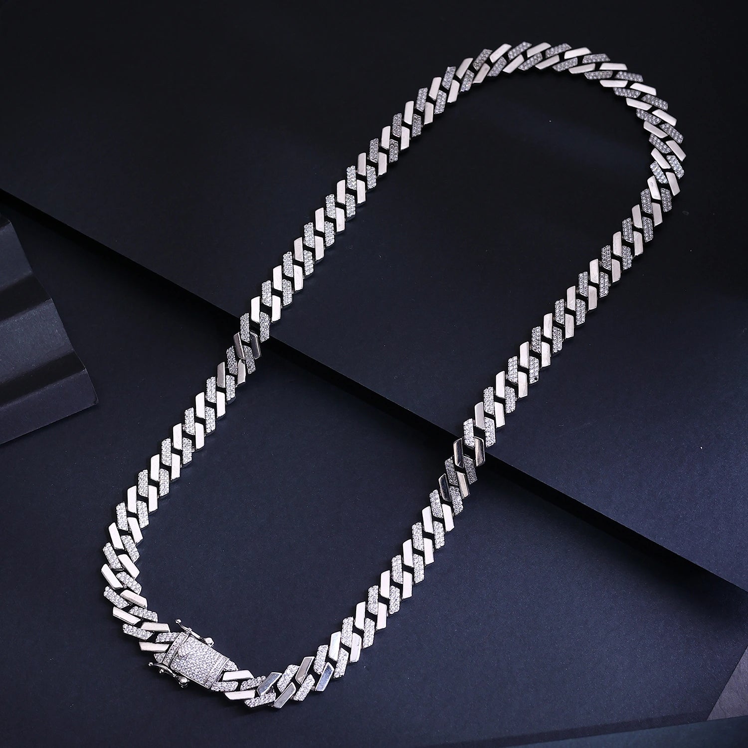 Alencia Luxe Iced Cuban Silver Chain image 0