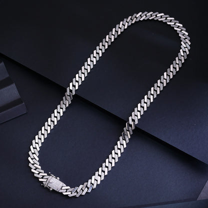 Alencia Luxe Iced Cuban Silver Chain image 0