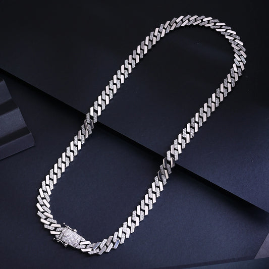 Alencia Luxe Iced Cuban Silver Chain image 0