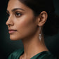Silver Teardrop Tassel Earrings image 1