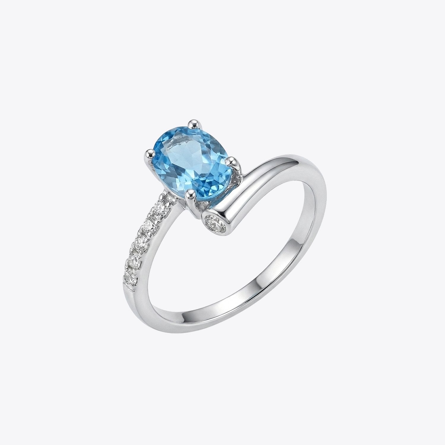 Celeste Oval Blue Stone Ring image 2