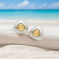 Dual-Tone Pebble Stud Earrings image 0