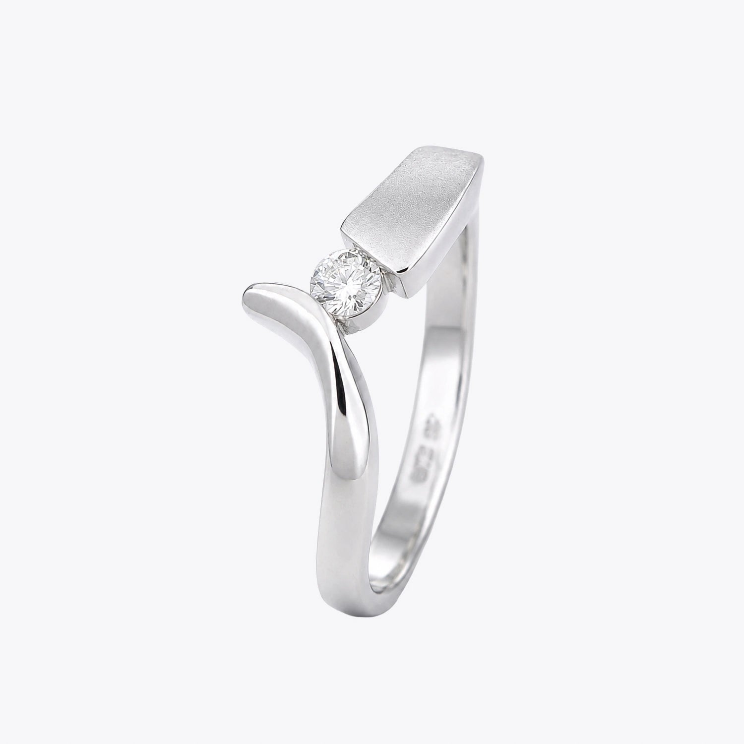 The Alencia Urban Serenade Block Bypass Solitaire Ring image 2