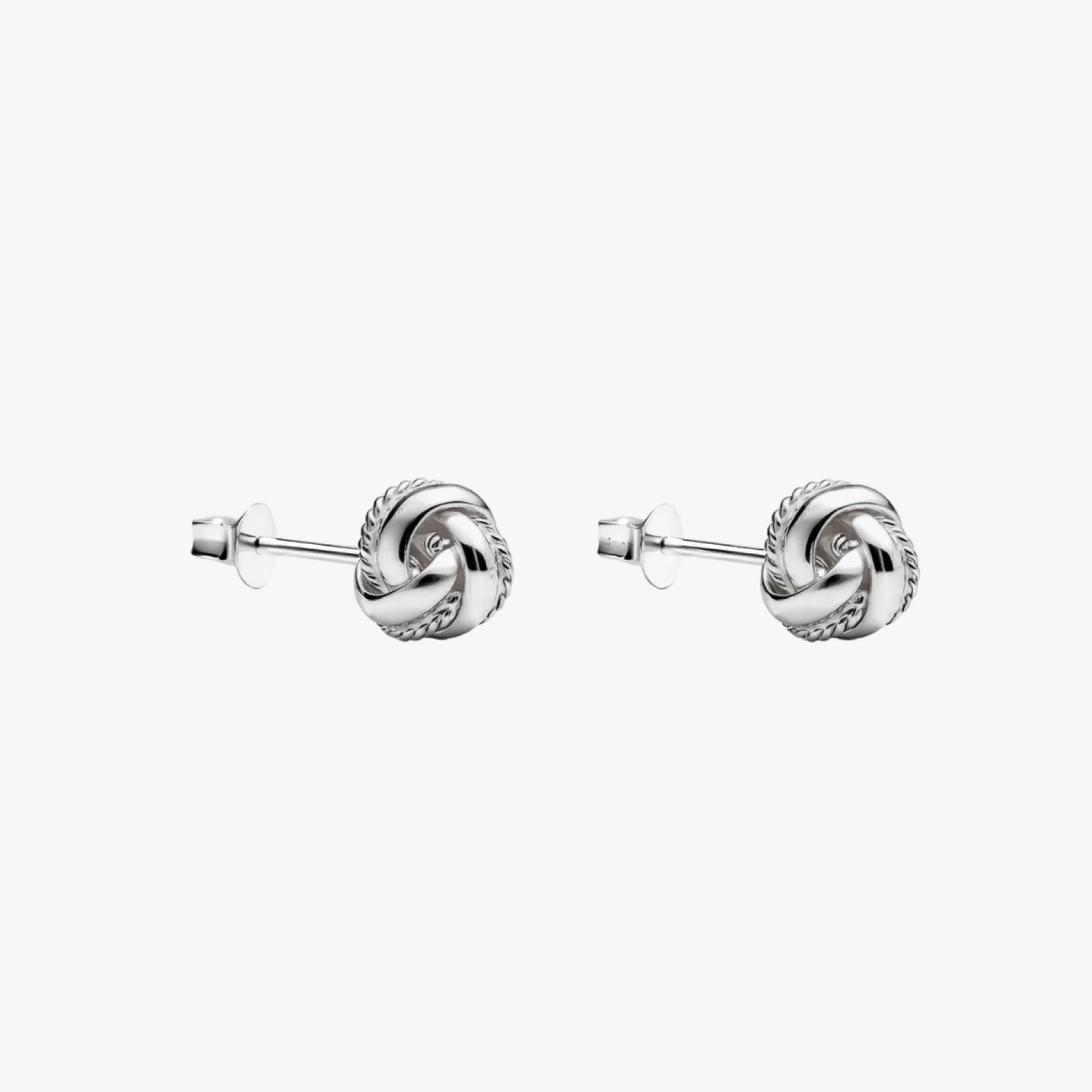 Silver Knot Stud Earrings image 2