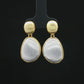 Two-Tone Brushed Teardrop Earrings