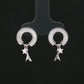 Silver Crescent Moon & Star Drop Earrings