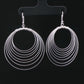 Silver Multi-Layer Hoop Drop Earrings