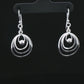 Silver Orb Circle Drop Earrings