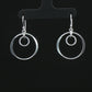 Silver Double Circle Drop Earrings