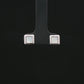 Luna Square Silver Stud Earrings