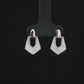 Geometric Shield Silver Drop Earrings