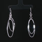 Silver Oval Loop Drop Earrings