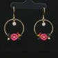 Floral Hoop Drop Earrings