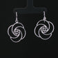 Silver Swirl Floral Drop Earrings