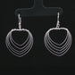 Layered Fan Silver Drop Earrings