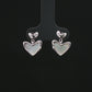 Silver Double Heart Drop Earrings