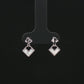 Geometric Square Silver Drop Earrings