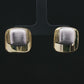 Dual-Tone Cushion Square Stud Earrings