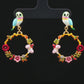 Enchanted Bird Garden Hoop Earrings
