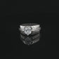 The Alencia Urban Dual-Channel Solitaire Silver Ring