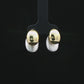 Two-Tone Oval Stud Earrings