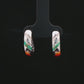 Turquoise Sunset Silver Hoop Earrings