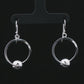 Silver Orbit Ball Drop Earrings