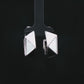Geometric Black & White Silver Hoop Earrings