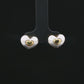 Two-Tone Heart Stud Earrings