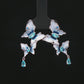 Blue Butterfly Crystal Drop Earrings