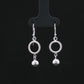 Silver Textured Circle Drop Earrings