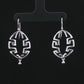 Silver Geometric Maze Drop Earrings
