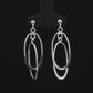 Silver Oval Orbit Drop Earrings