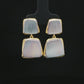 Dual-Tone Brushed Square Drop Earrings