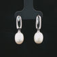 Oval Pearl Drop Earrings