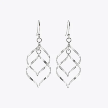 Silver Flow Drop Earrings